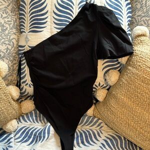 Free People One Shoulder Puff Bodysuit